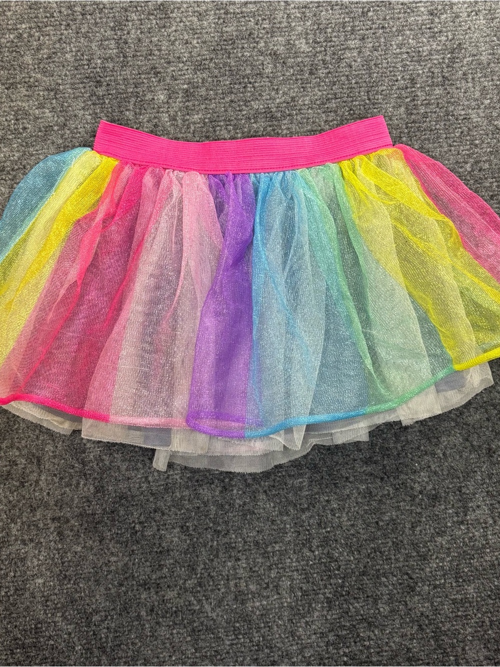 Disney Minnie Mouse Tutu Skirt Toddler Girl Size 3T Rainbow Lined Blue Stretch